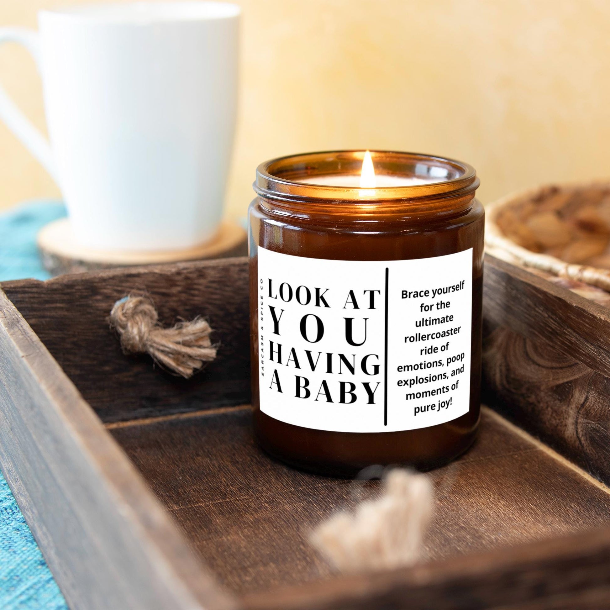 Gift for Pregnant Mom Gift Wife Gifts New Mom Gift Pregnancy Announcement Funny Candle Look at You Having A Baby