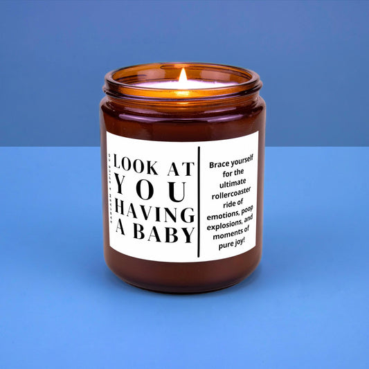 Gift for Pregnant Mom Gift Wife Gifts New Mom Gift Pregnancy Announcement Funny Candle Look at You Having A Baby