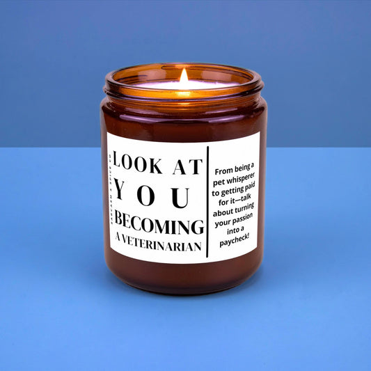 Veterinarian Graduation Veterinary Student Gift Vet School Graduate Gift New Vet School Student Candle Look at You Becoming a Veterinarian