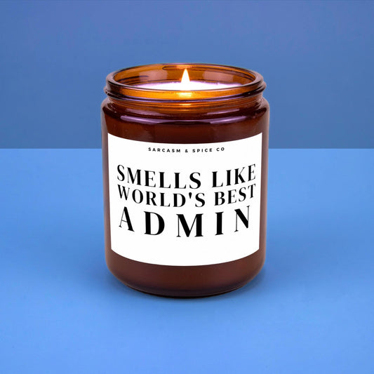 Admin Gift for Administrative Professionals Day Assistant Gift Secretarie Day Hand Made Soy Candle Smells Like World&#39;s Best Admin