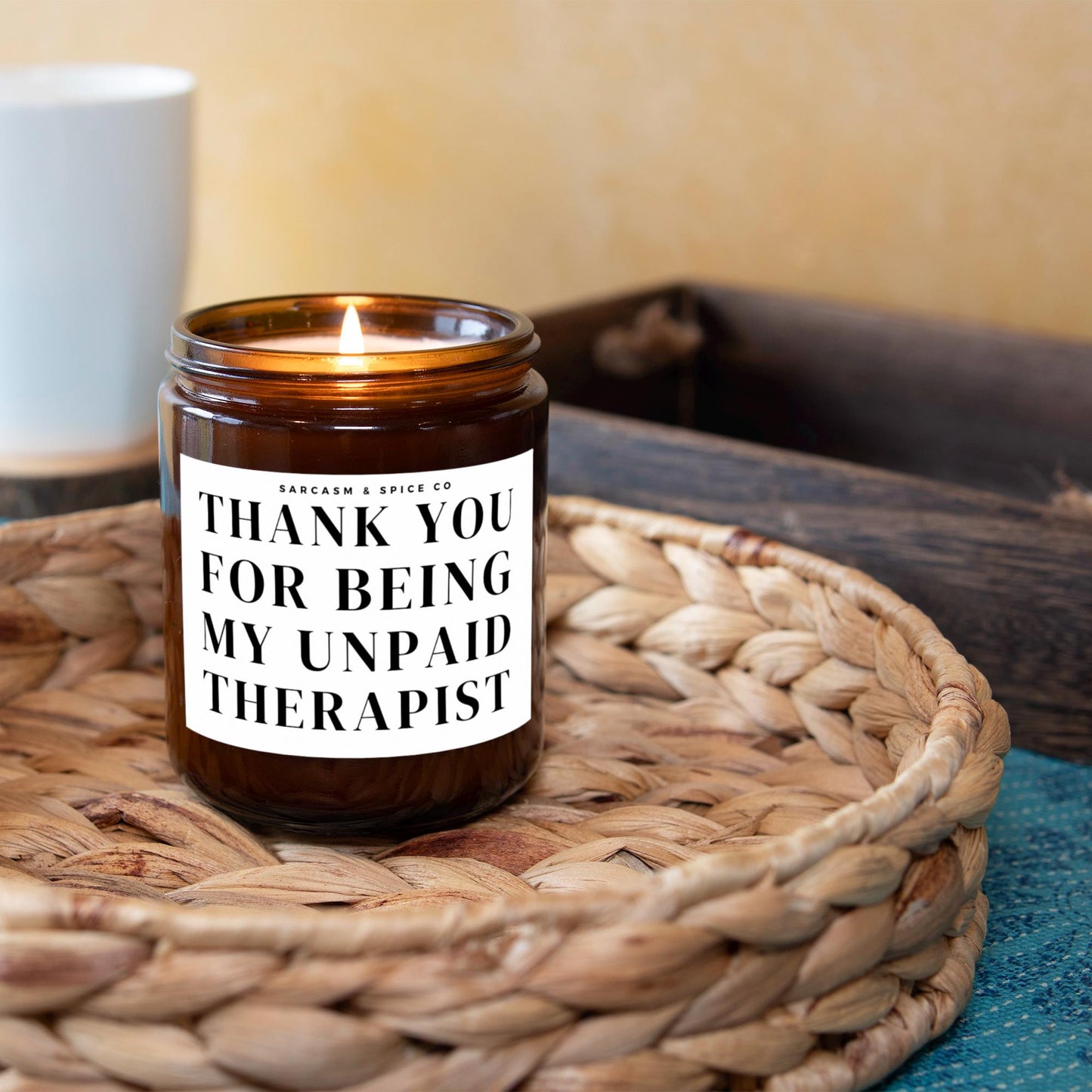 Best Friend Gift for Sister Gift BFF Funny Candle Cousin Gift for Her Coworker Birthday Thank You for Being my Unpaid Therapist