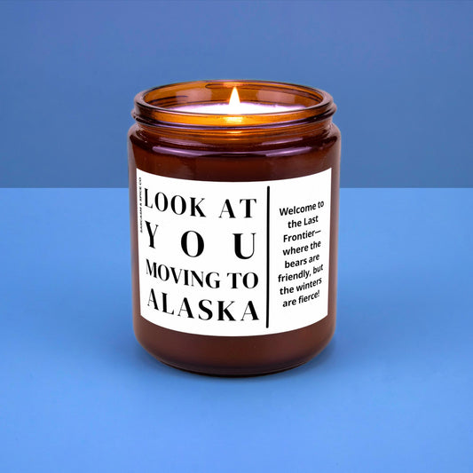 Alaska Moving Gift for Friend New Home Housewarming Gift Family Moving New Job New Life Hand-Poured Soy Candle Look At You Moving To Alaska