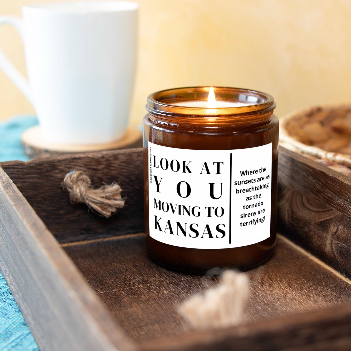 Kansas Moving Gift for New Home Housewarming Gift for Friend Family Moving Job New Life Hand-Poured Soy Candle Look At You Moving To Kansas