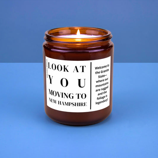 New Hampshire Moving Gift for New Home Housewarming Gift Friend Family Moving Job New Life Soy Candle Look At You Moving To New Hampshire