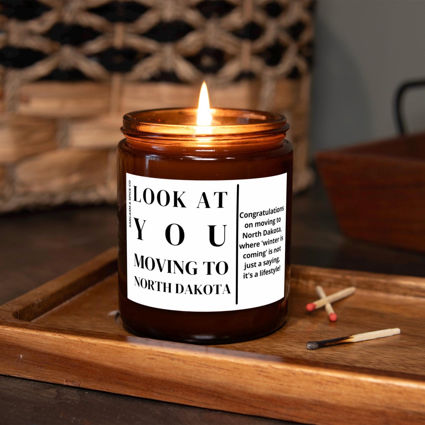 North Dakota Moving Gift for New Home Housewarming Gift Friend Family Moving Job New Life Soy Candle Look At You Moving To North Dakota