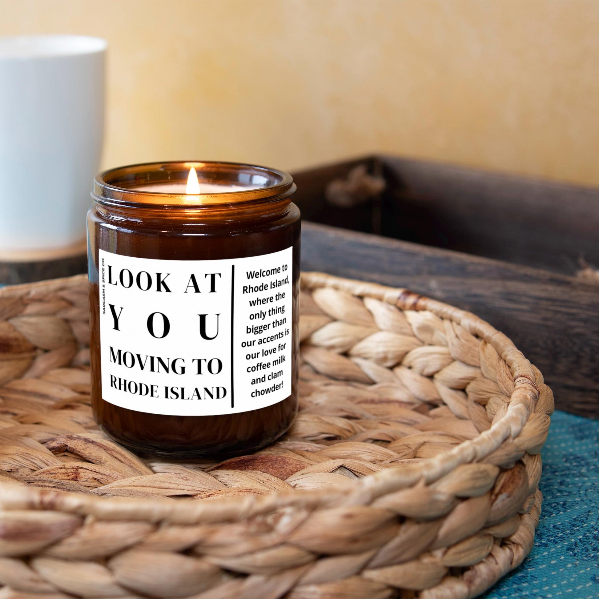 Rhode Island Moving Gift for New Home Housewarming Gift Friend Family Moving Job New Life Soy Candle Look At You Moving To Rhode Island