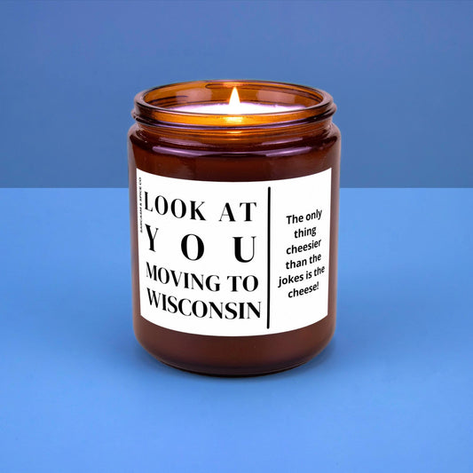Wisconsin Moving Gift for New Home Housewarming Gift Friend Family Moving Job New Life Soy Candle Look At You Moving To Wisconsin
