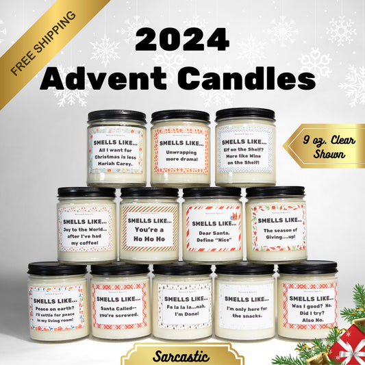 2024 Advent Candles Adult Advent Calendar 12 Days of Christmas 2024 12 Day Advent Gift Hard Poured Soy Wax Candles