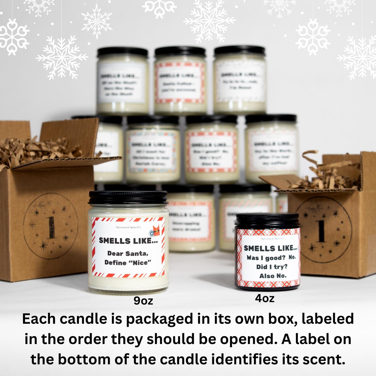 2024 Advent Candles Adult Advent Calendar 12 Days of Christmas 2024 12 Day Advent Gift Hard Poured Soy Wax Candles