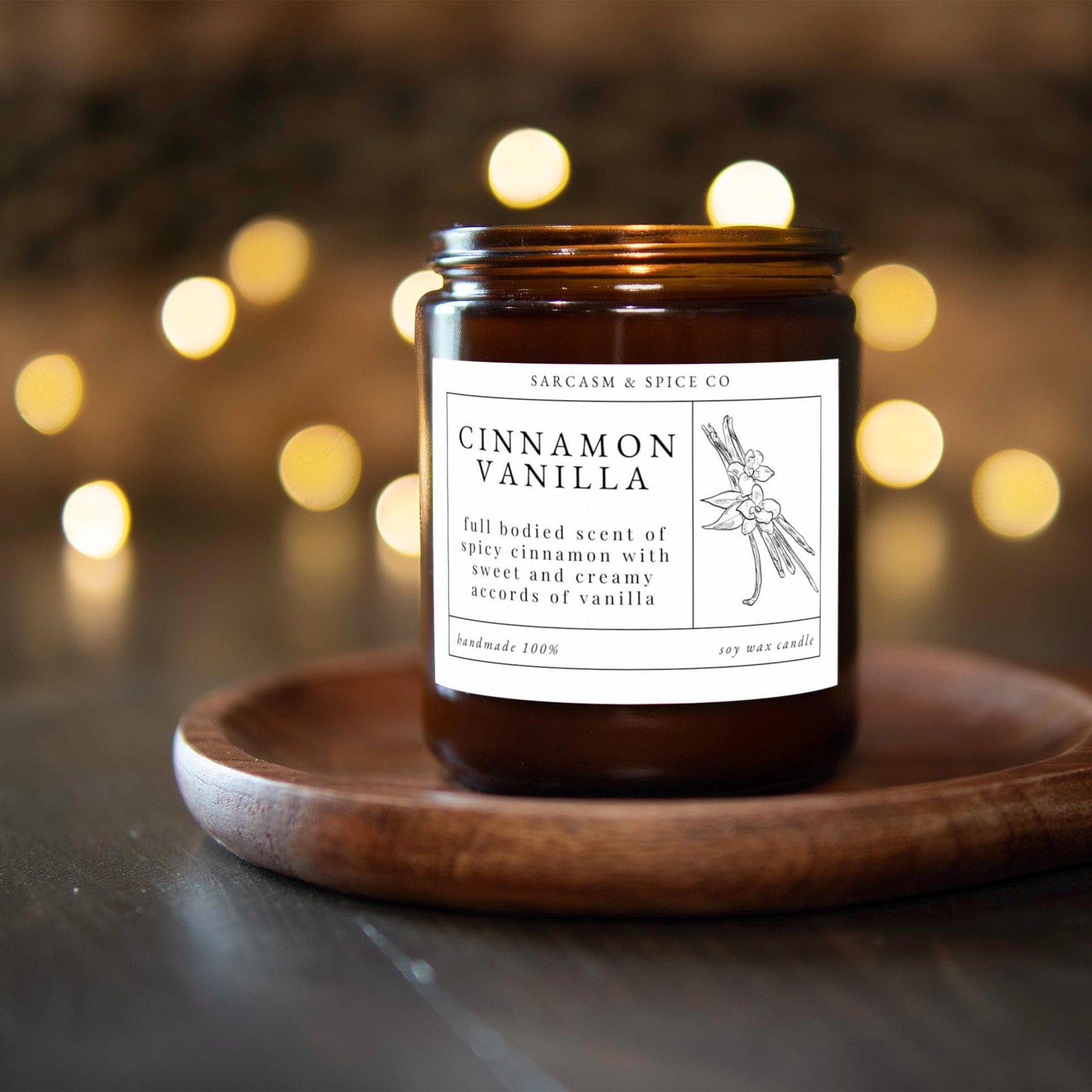 Cinnamon Vanilla Candle Gifts for Her Home Decor Candle Homemade Hand Poured Soy Wax Candle Clean Scent Perfect Gift for Home