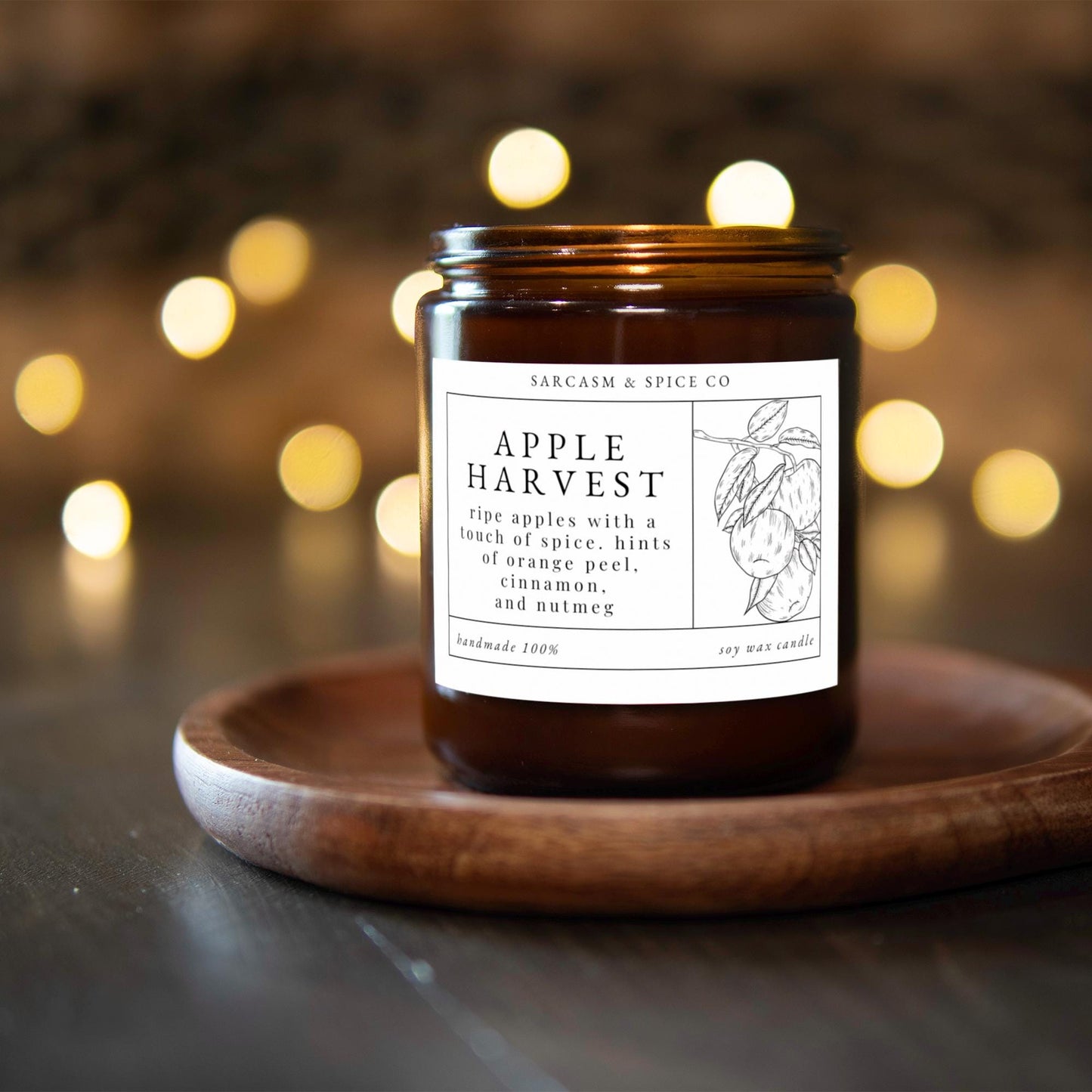 Apple Harvest Candle Fall Candle Gifts for Her Home Decor Candle Homemade Hand Poured Soy Wax Candle Clean Scent Perfect Gift for Home