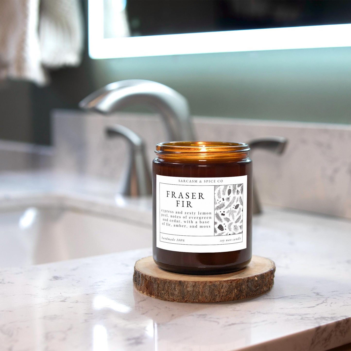 Fraser Fir Candle Gifts for Her Home Decor Candle Homemade Hand Poured Soy Wax Candle Clean Scent Perfect Gift for Home 8