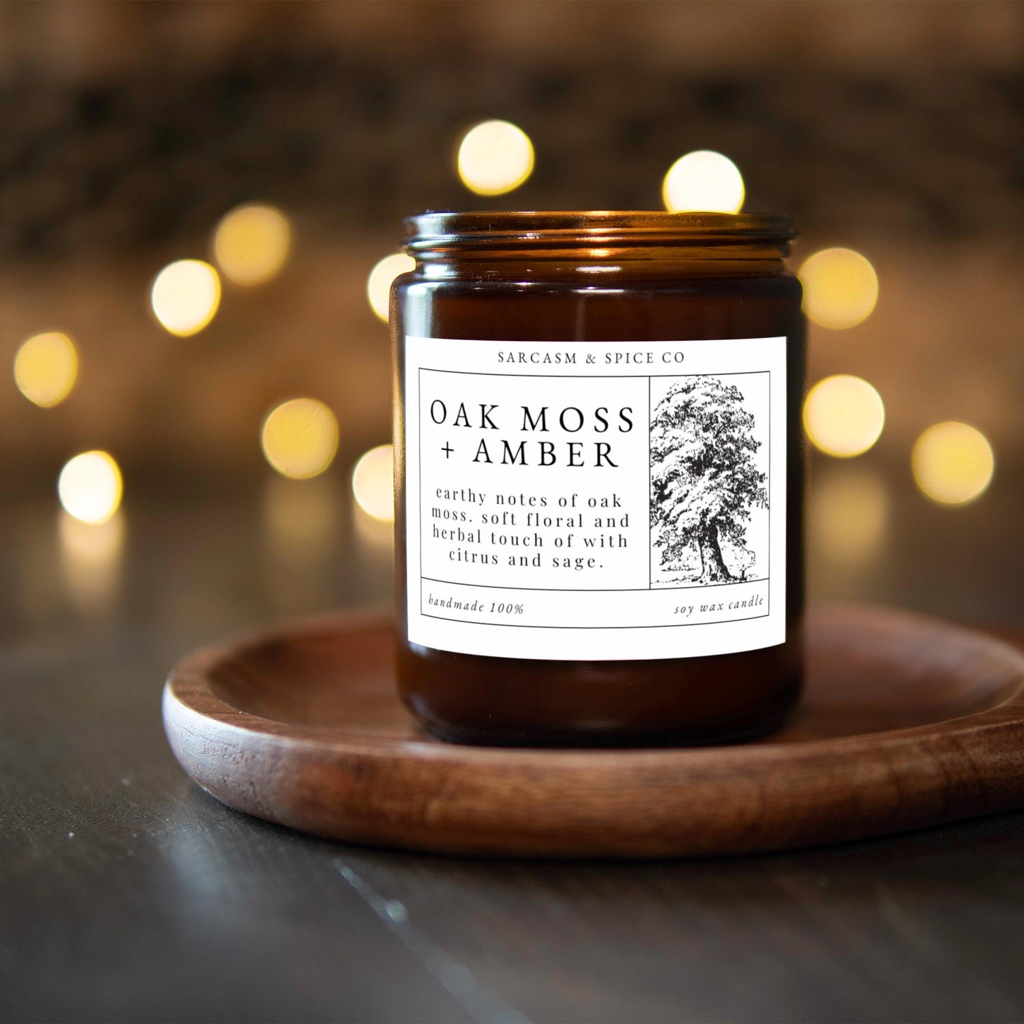 Oak Moss and Amber Candle Gifts for Her Home Decor Candle Homemade Hand Poured Soy Wax Candle Clean Scent Perfect Gift for Home 2