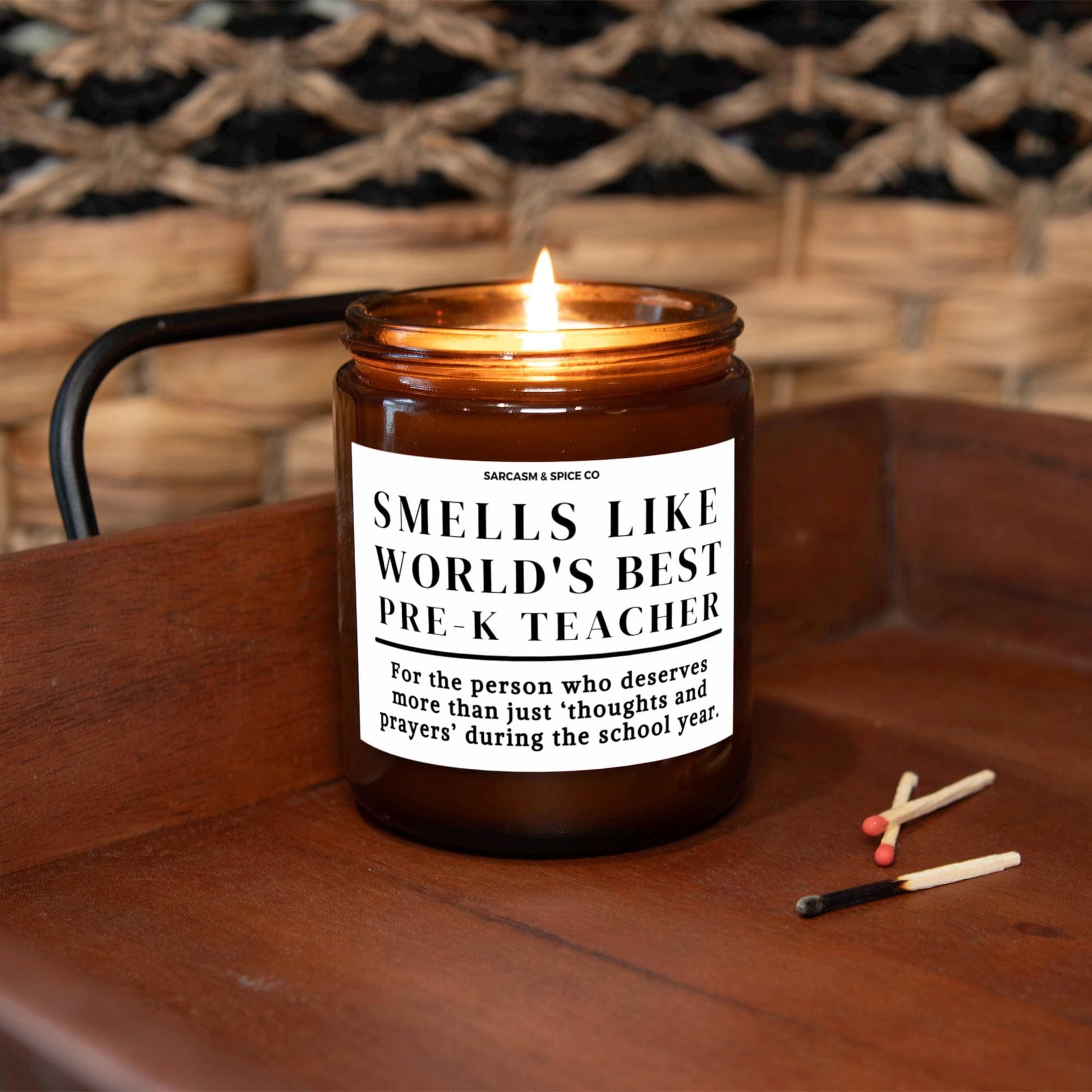 Best Pre-K Teacher Appreciation Gift Student Teacher Funny Candle Funny Surprise Gift for Teacher Smell Like Worlds Best Pre-K Teacher 3