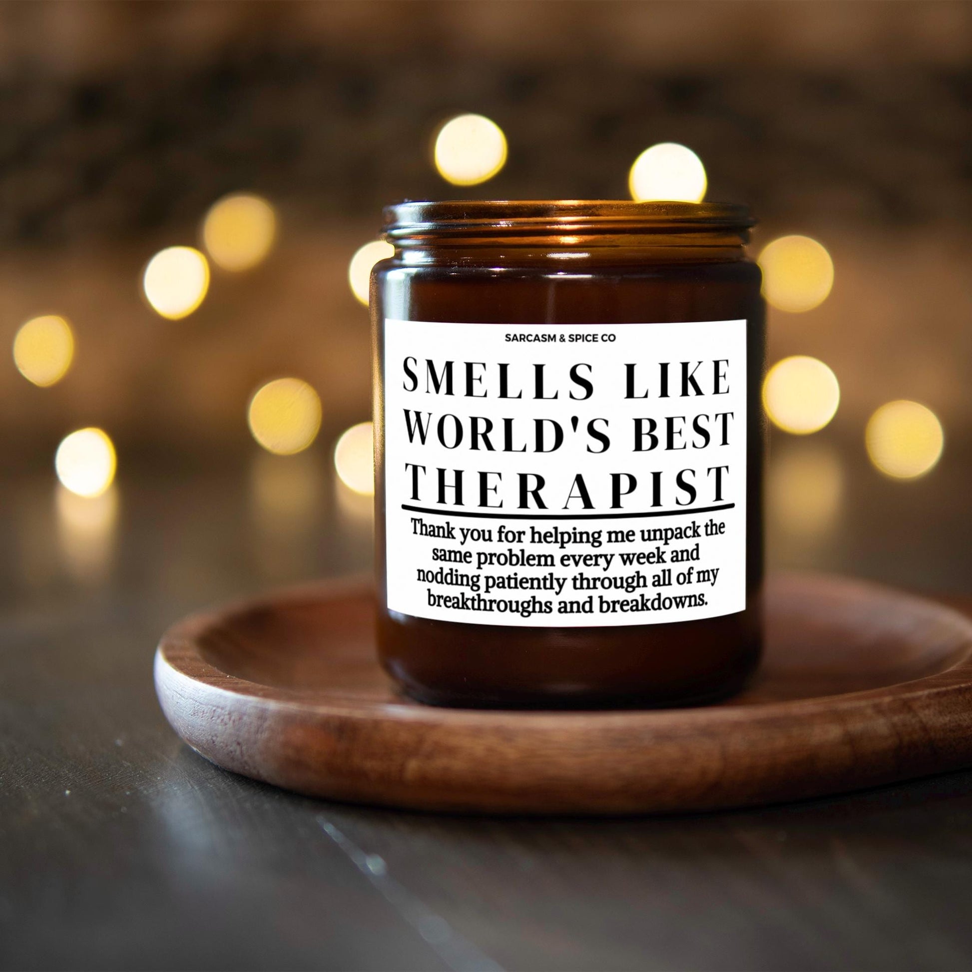 Therapist Gift Psychiatrist Funny Therapist Appreciation Psychologist Gift Therapy Hand Made Soy Candle Smells Like Worlds Best Therapist 5