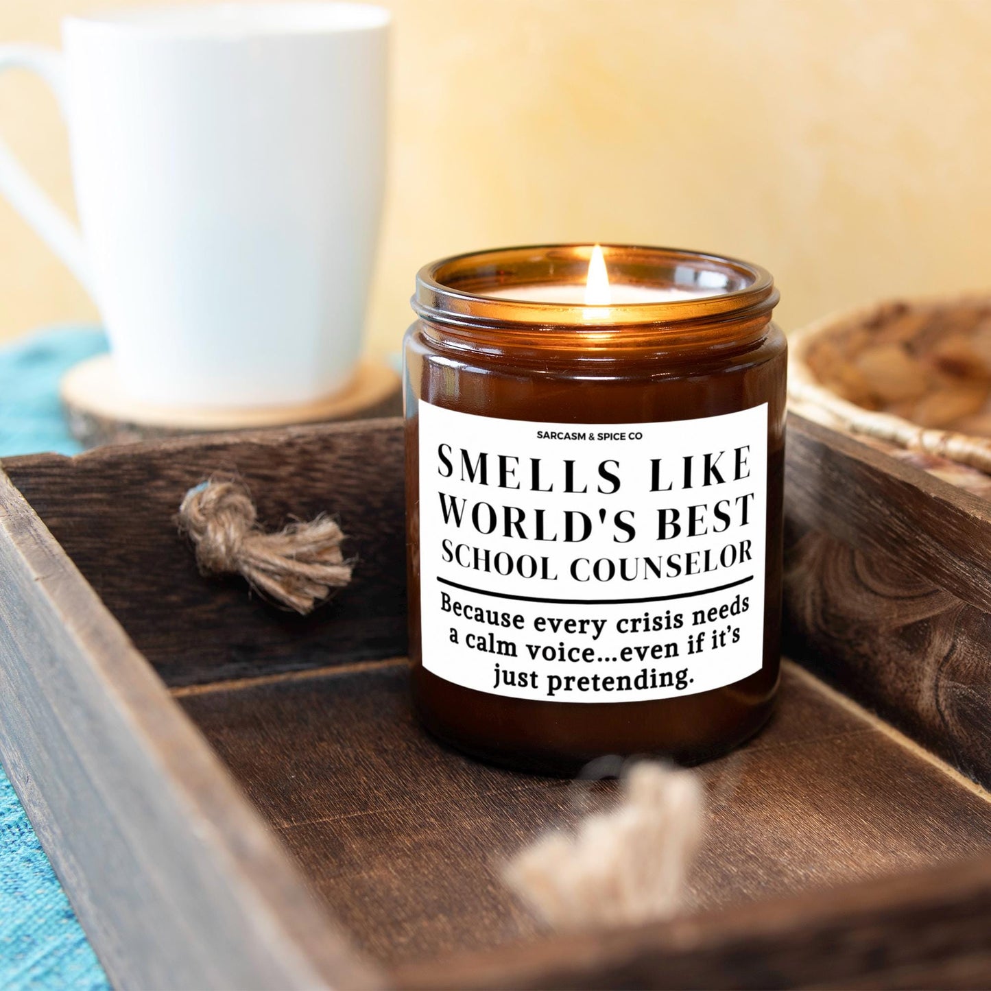 Best School Counselor Appreciation Gift Teacher Funny Candle Funny Surprise Gift for Counselor Smell Like Worlds Best School Counselor 5