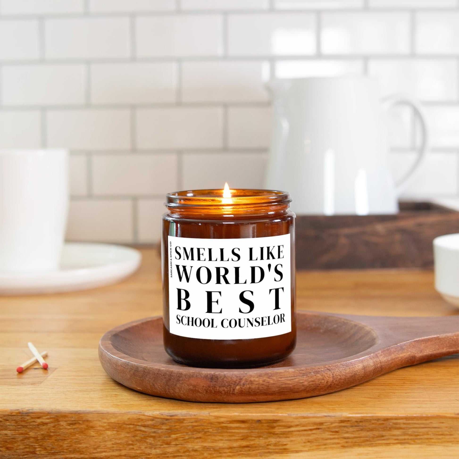 School Counselor Appreciation Gift Teacher Funny Candle Funny Surprise Gift for Counselor Smell Like Worlds Best School Counselor 3