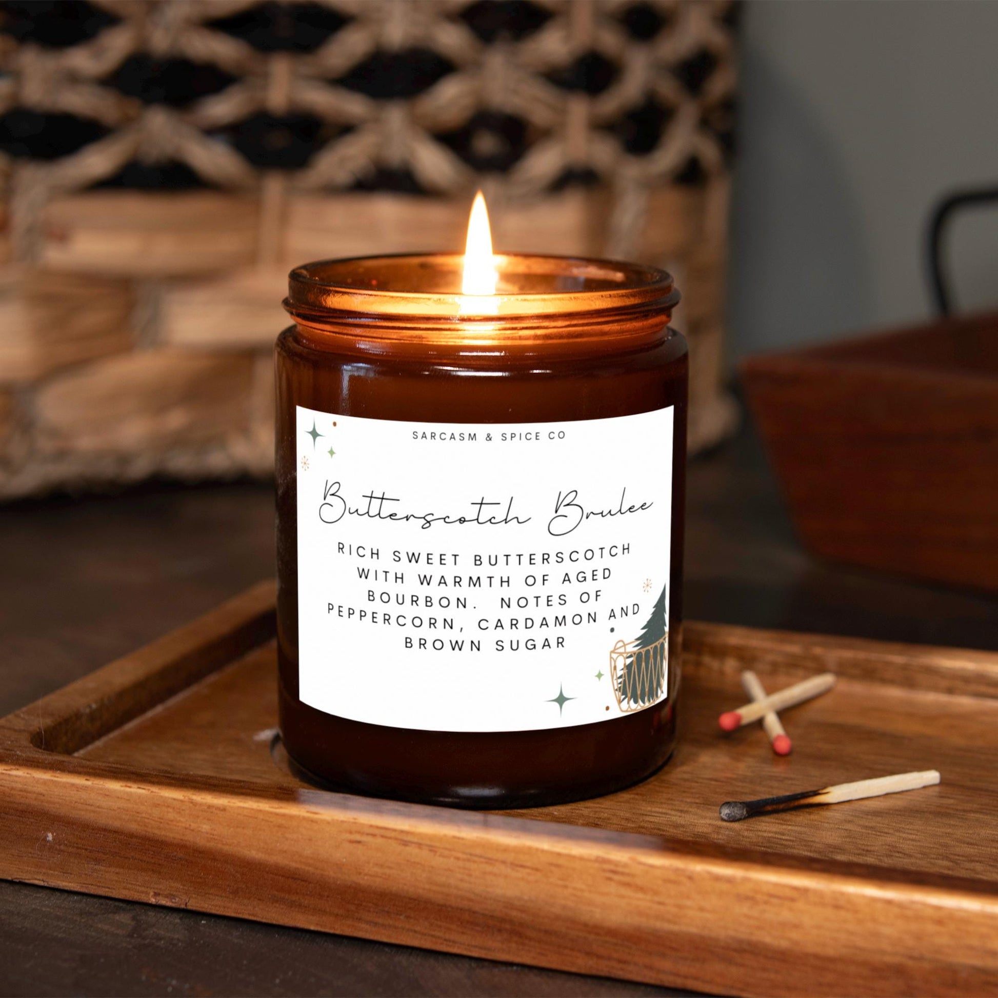 Butterscotch Bourbon Candle Gifts for Her Home Decor Candle Homemade Hand Poured Soy Wax Candle Clean Scent Perfect Gift for Home 6