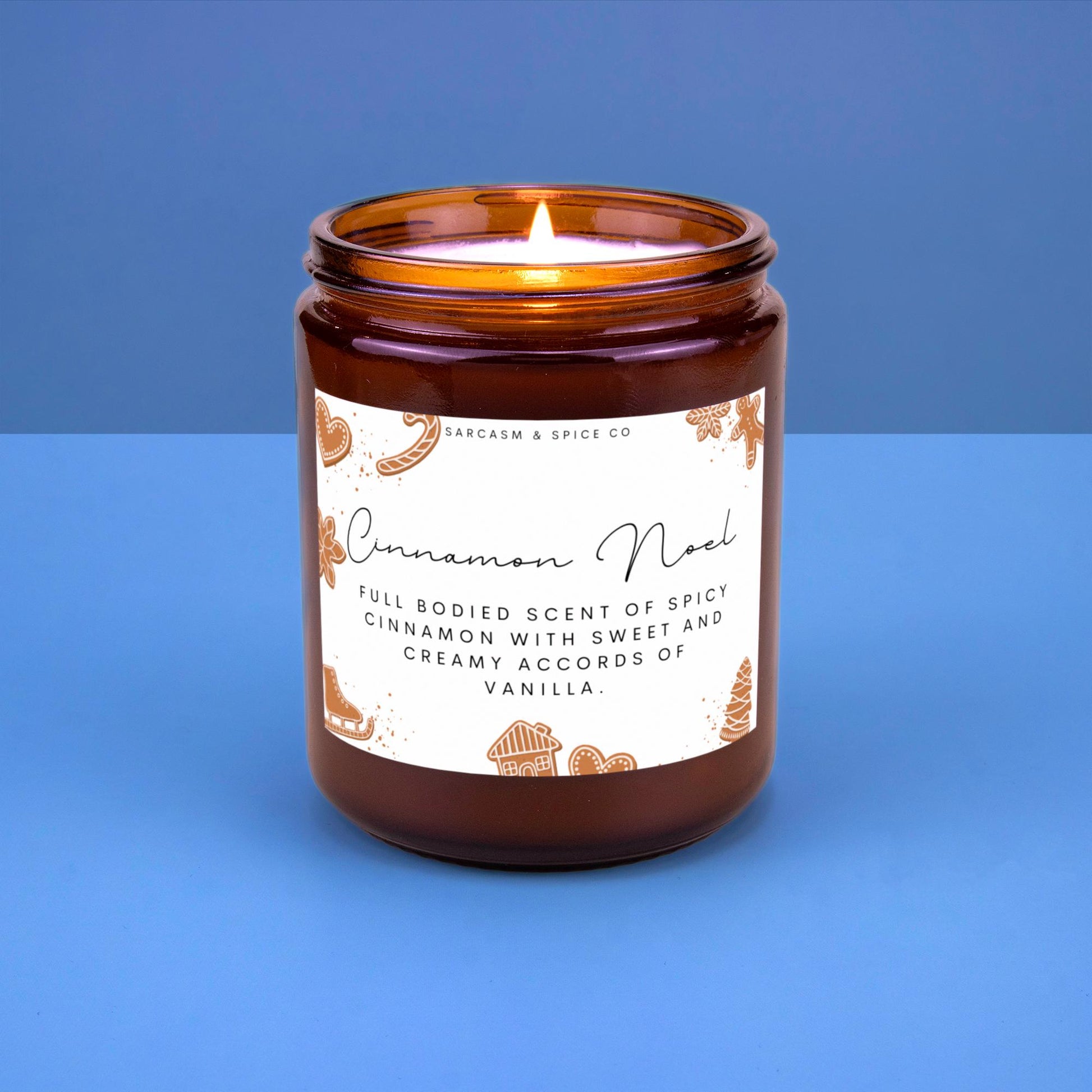 Cinnamon Noel Candle Lover Gifts for Her Home Decor Candle Homemade Hand Poured Soy Wax Candle Clean Scent Perfect Gift for Home