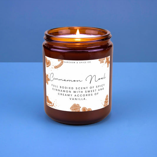 Cinnamon Noel Candle Lover Gifts for Her Home Decor Candle Homemade Hand Poured Soy Wax Candle Clean Scent Perfect Gift for Home