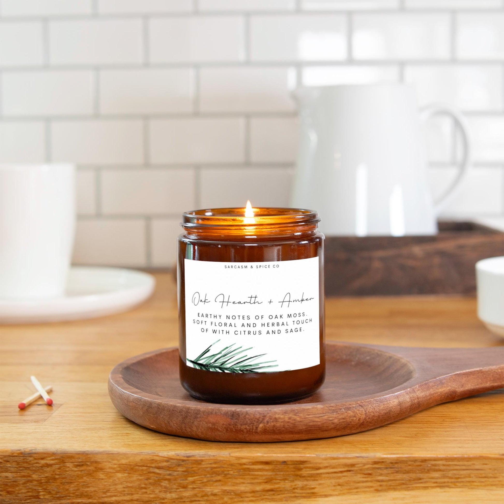Oak Hearth and Amber Candle Lover Gifts for Her Home Decor Candle Homemade Hand Poured Soy Wax Candle Clean Scent Perfect Gift for Home 2