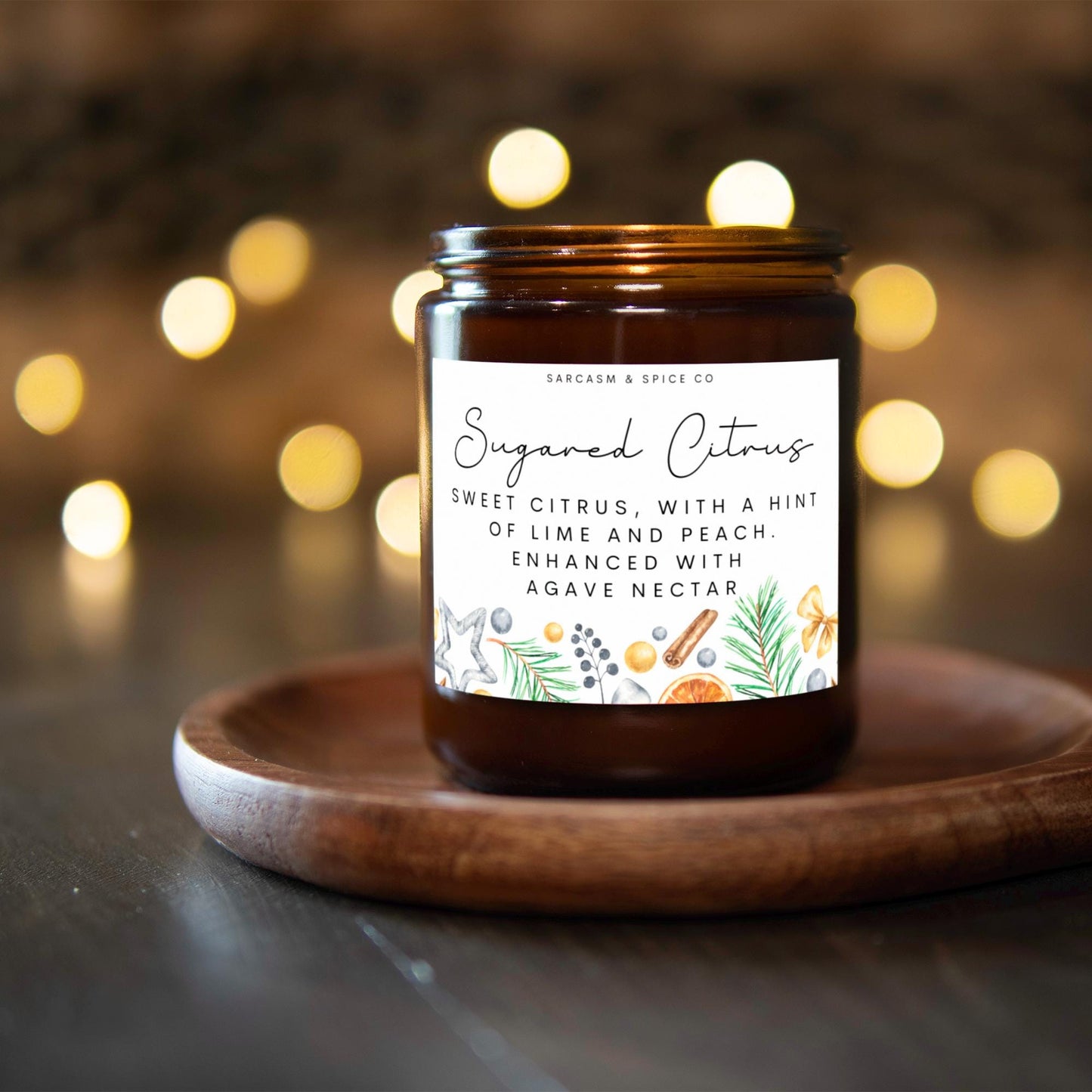 Sugared Citrus Candle Lover Gifts for Her Home Decor Candle Homemade Hand Poured Soy Wax Candle Clean Scent Perfect Gift for Home 2