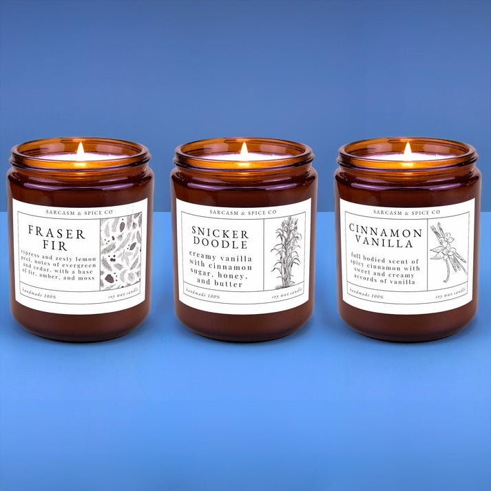 3 Candle Gift Set Hard Poured Soy Wax Candles Gift for Her Home Decor ...