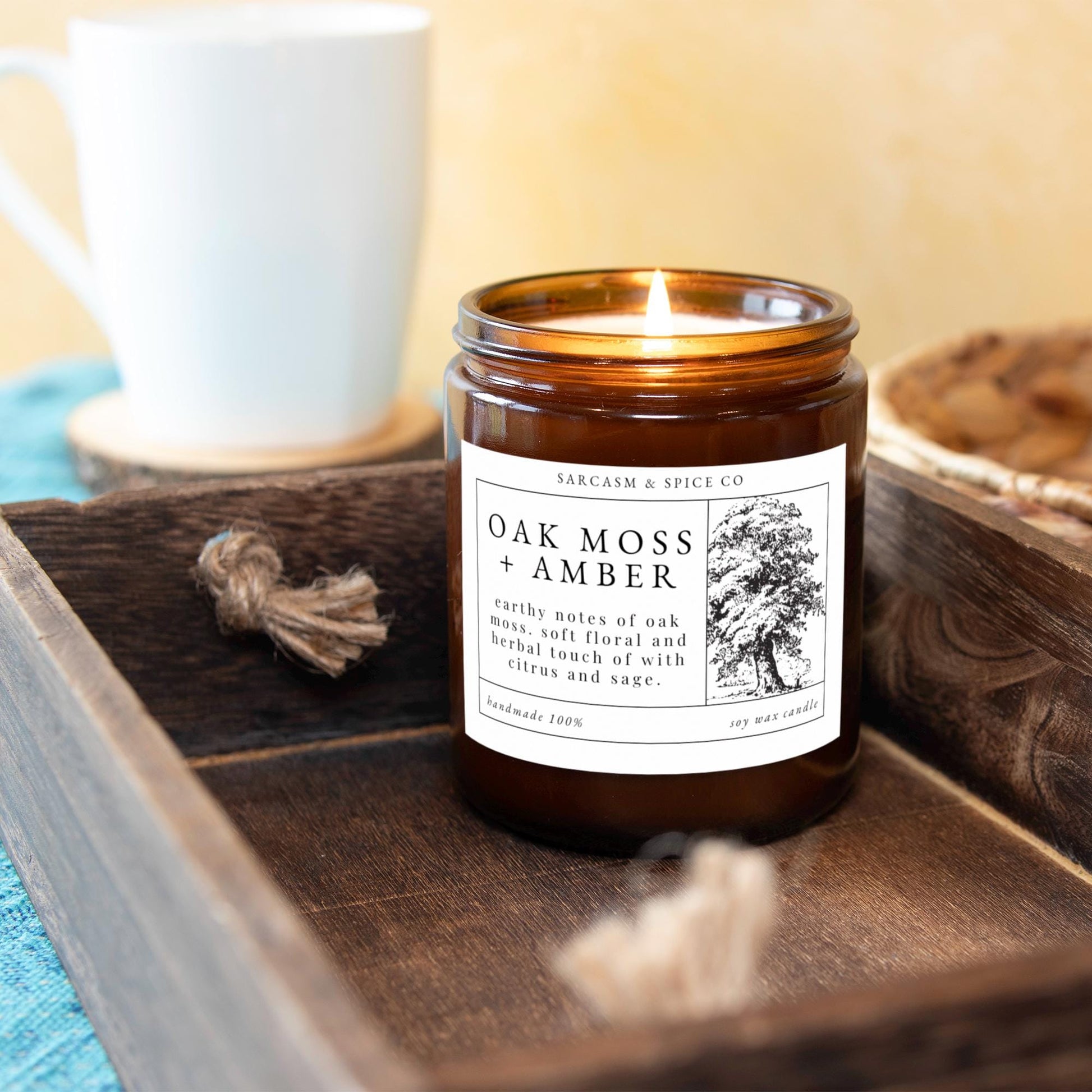 Oak Moss and Amber Candle Gifts for Her Home Decor Candle Homemade Hand Poured Soy Wax Candle Clean Scent Perfect Gift for Home 6