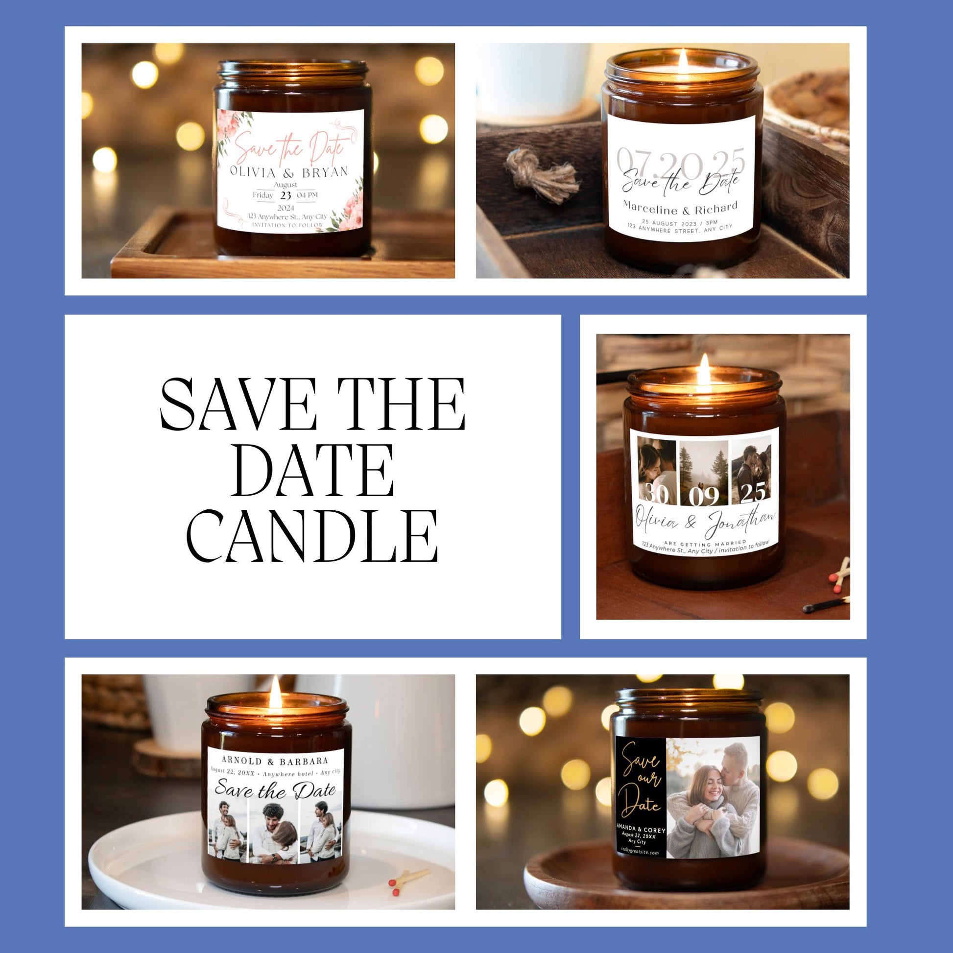 Save The Date Personalized Photo Candle Wedding Invitation Candle Couples Photo Customized Keepsake Gift For Wedding Invitation 2