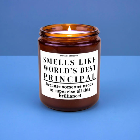 Best Principal Appreciation Gift Student Teacher Funny Candle Funny Surprise Gift for Teacher Smell Like Worlds Best Principal