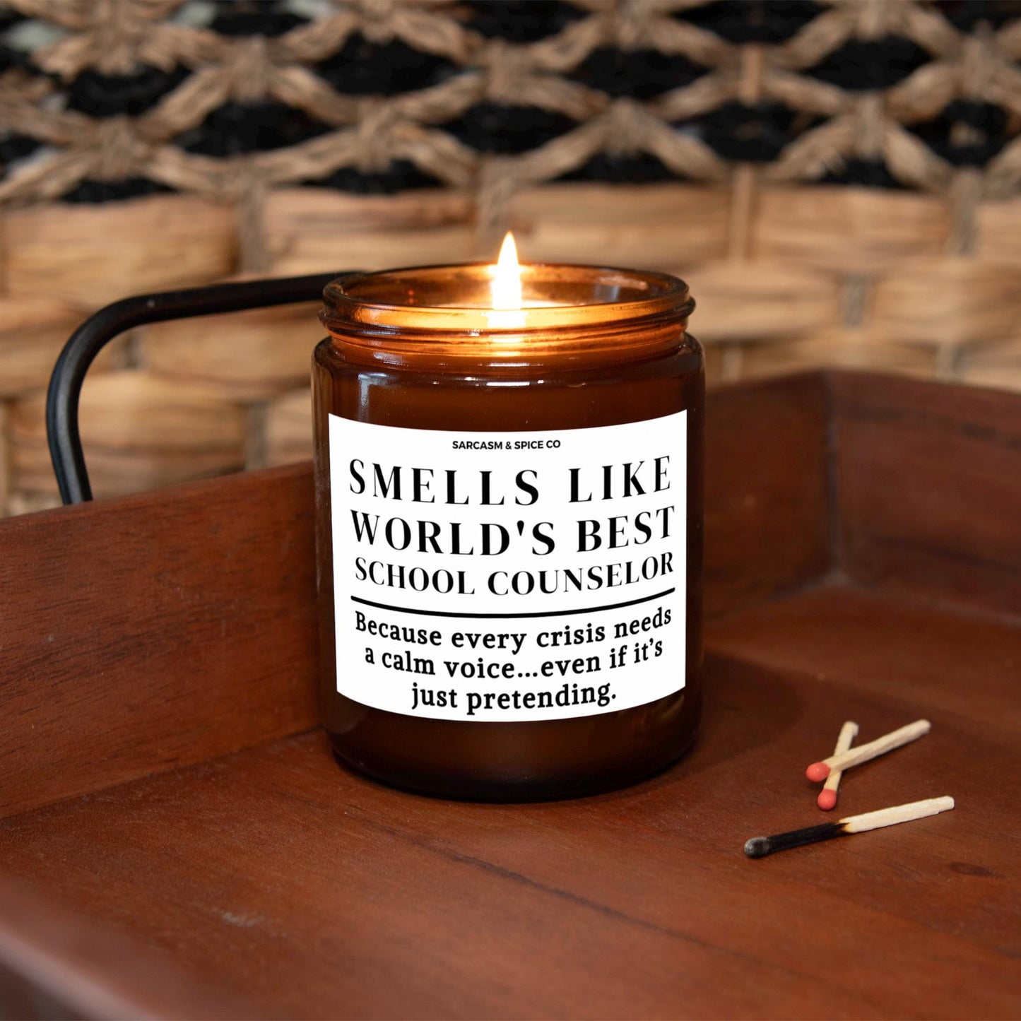 Best School Counselor Appreciation Gift Teacher Funny Candle Funny Surprise Gift for Counselor Smell Like Worlds Best School Counselor 3