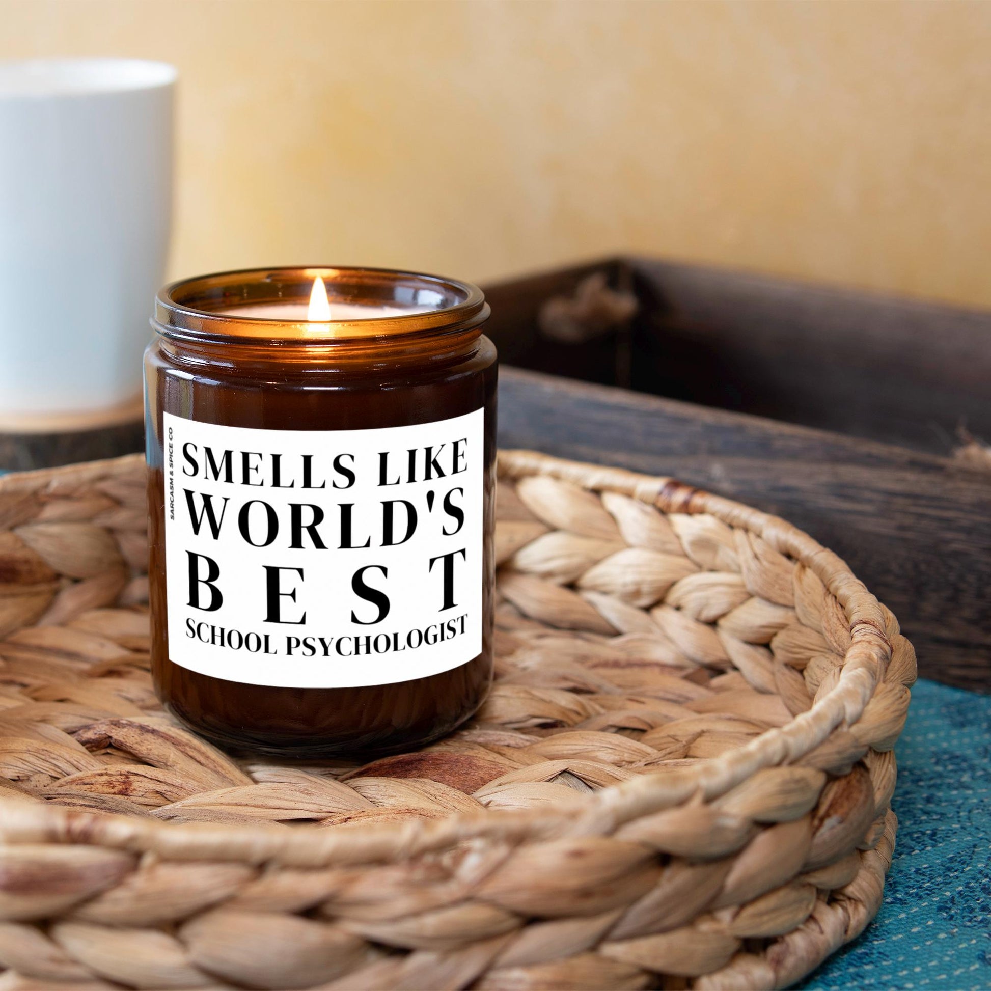 School Psychologist Appreciation Gift Teacher Candle Funny Surprise Gift for Psychologist Smell Like Worlds Best School Psychologist 6