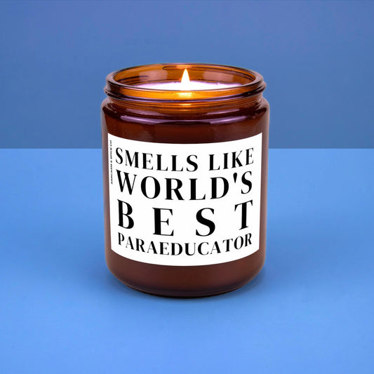 Paraeducator Appreciation Gift Special Educator Candle Funny Surprise Gift for Teacher Smell Like Worlds Best Paraeducator