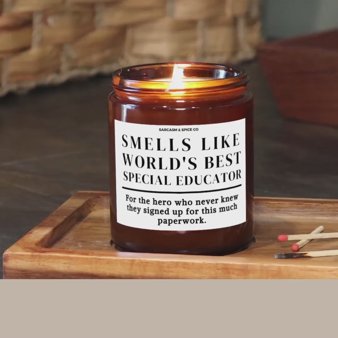 Best Special Educator Appreciation Gift Special Educator Candle Funny Surprise Gift for Teacher Smell Like Worlds Best Special Educator