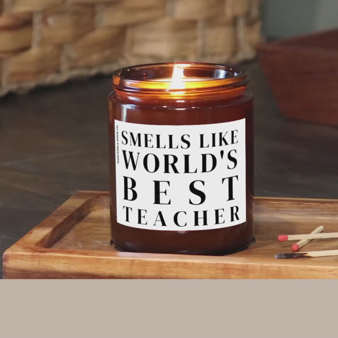 Teacher Appreciation Gift Student Teacher Funny Candle Funny Surprise Gift for Teacher Smell Like Worlds Best Teacher