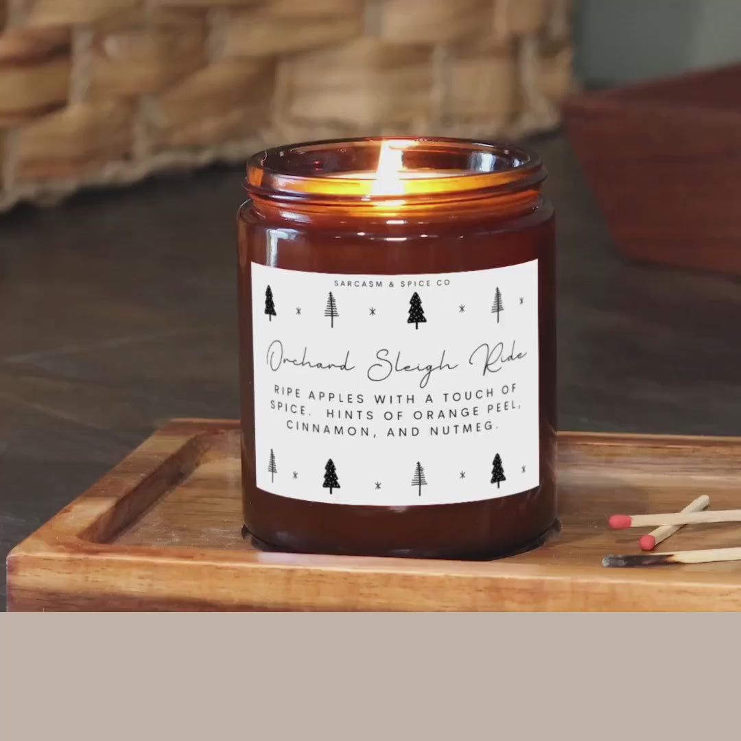 Orchard Sleigh Ride Candle Fall Candle Gifts for Her Home Decor Candle Homemade Hand Poured Soy Wax Candle Clean Scent Perfect Gift for Home
